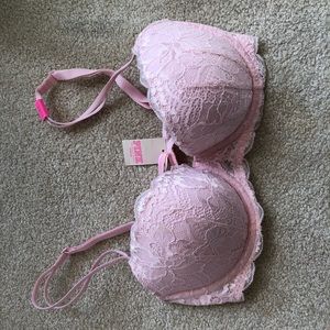 Pink push up bra